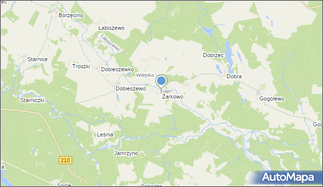 mapa Żarkowo, Żarkowo na mapie Targeo